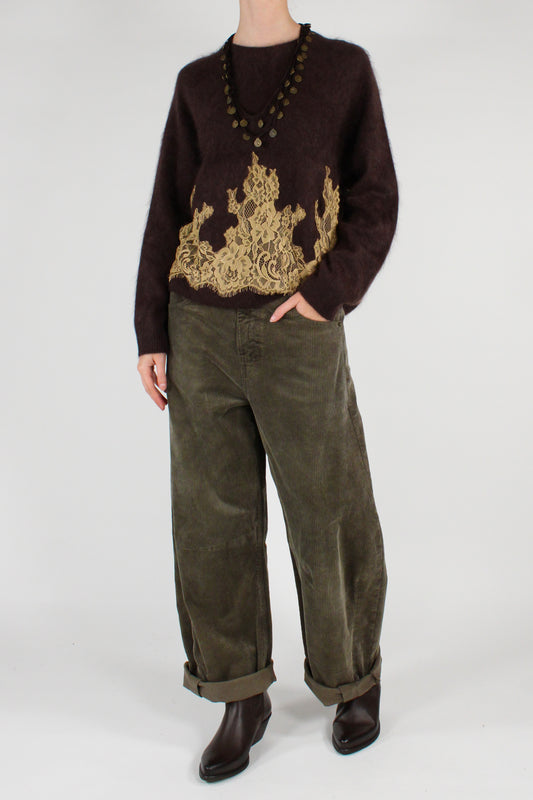 Maglione Misto Lana con Pizzo