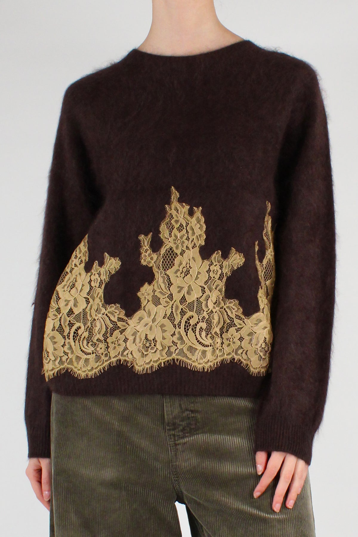 Maglione Misto Lana con Pizzo