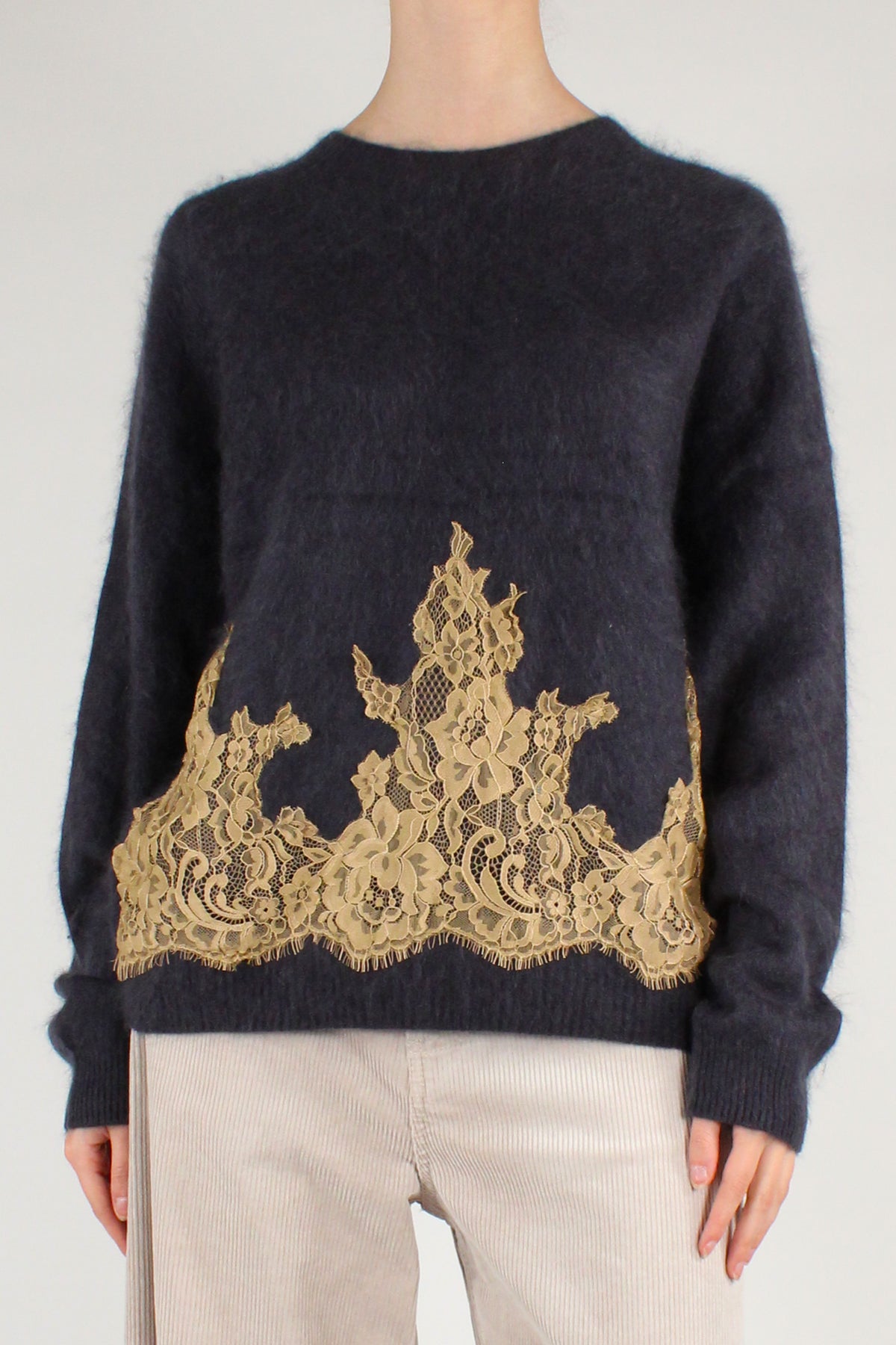 Maglione Misto Lana con Pizzo