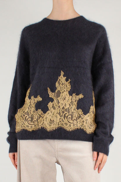 Maglione Misto Lana con Pizzo