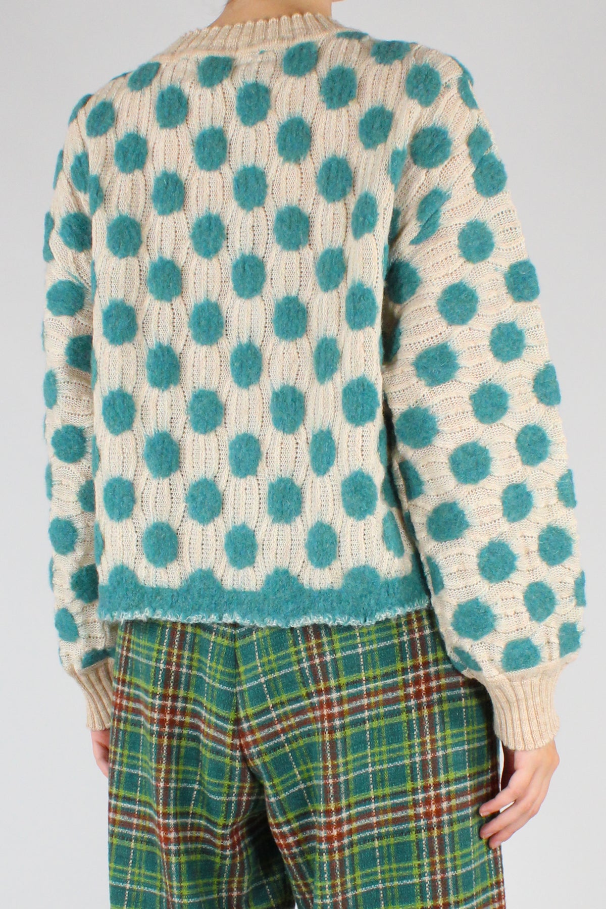 Maglione a Pois in Pura Lana