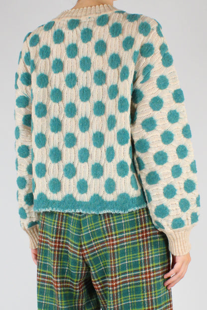 Maglione a Pois in Pura Lana