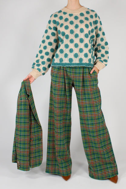 Maglione a Pois in Pura Lana