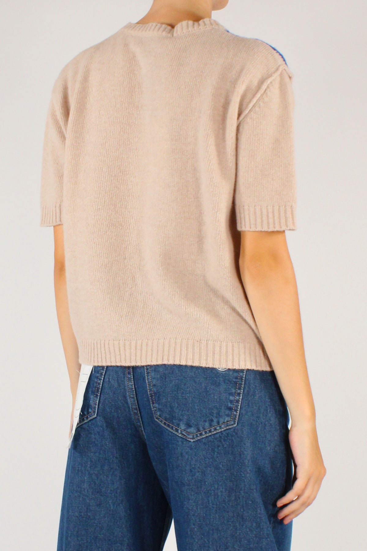 Maglione a Rombi Maniche Corte
