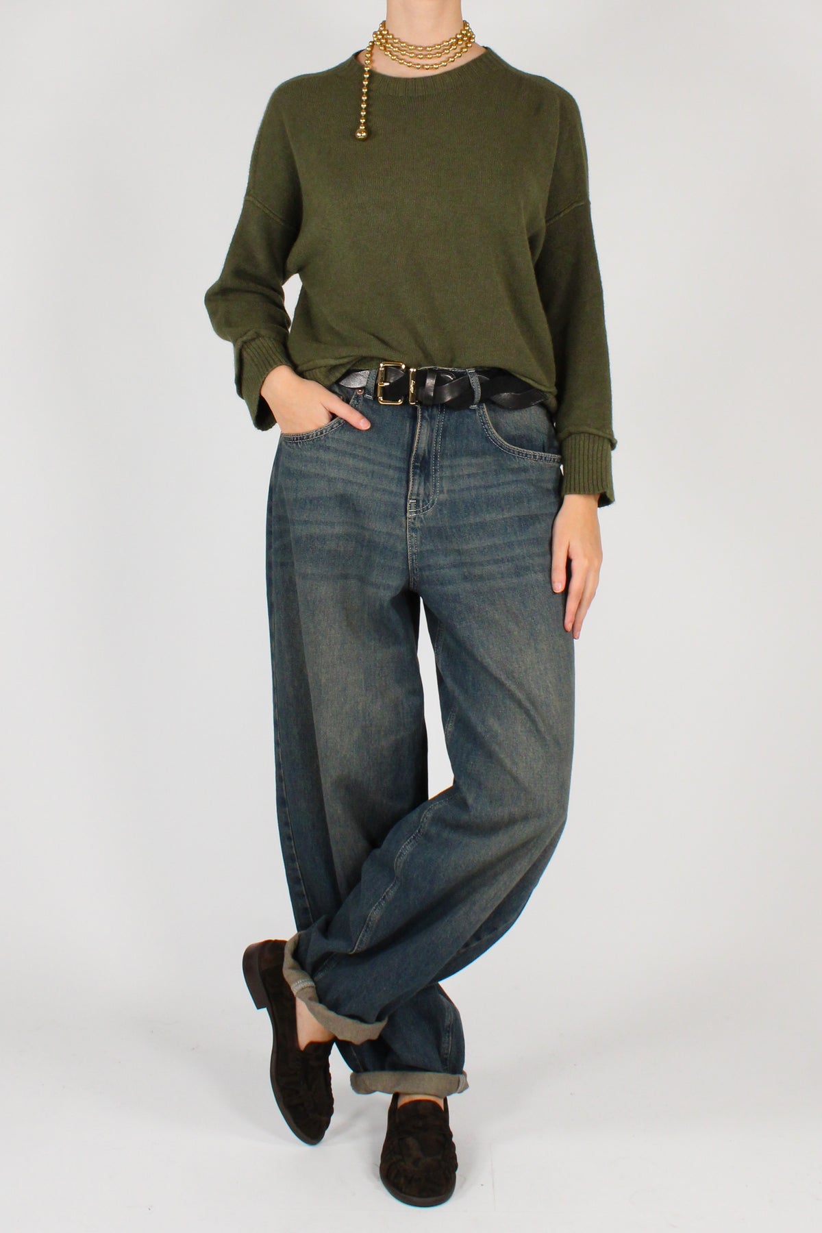 Maglione Over a Scatoletta Misto Viscosa