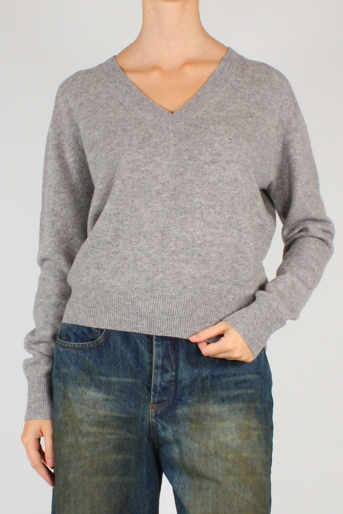 Maglione in Pura Lana Scollo a V