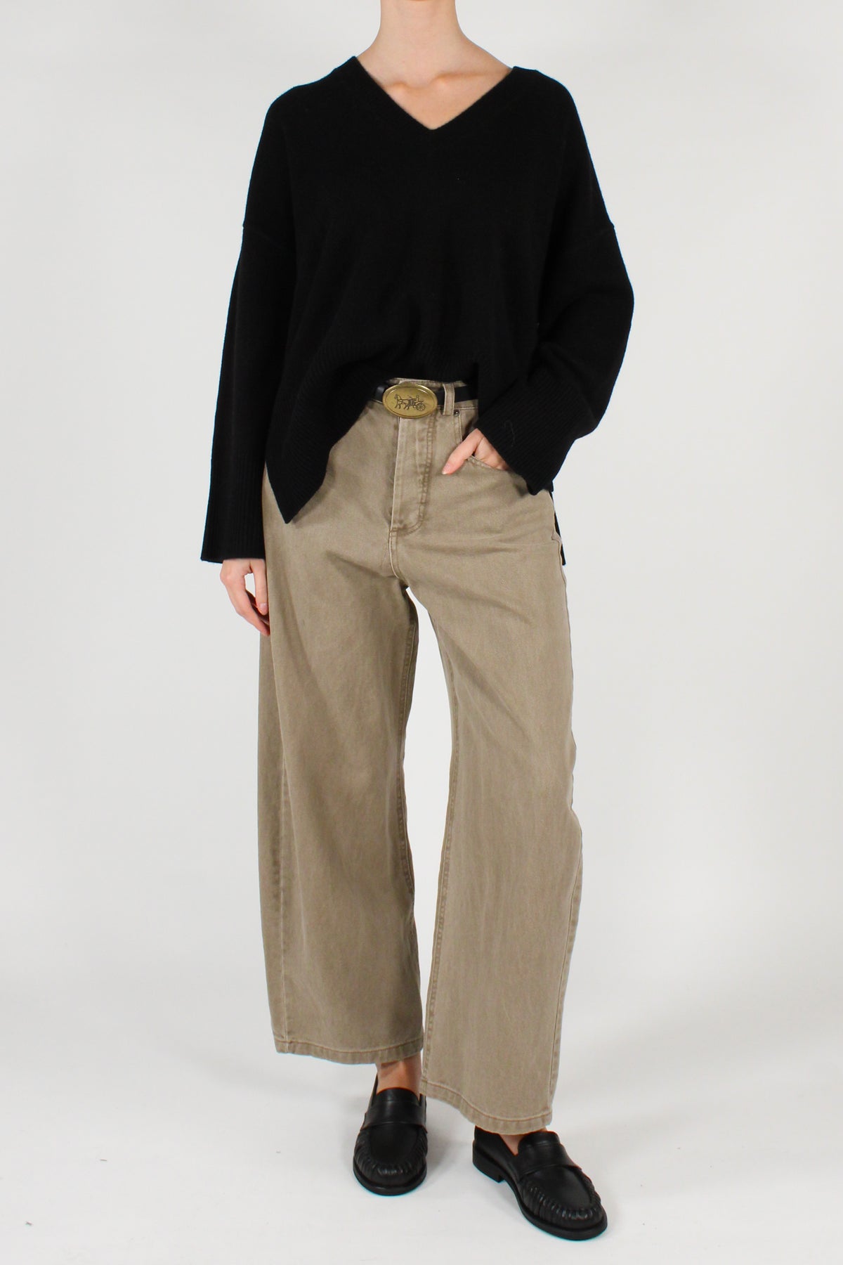 Maglione Scollo a V 100% Lana