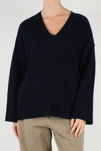 Maglione Scollo a V 100% Lana