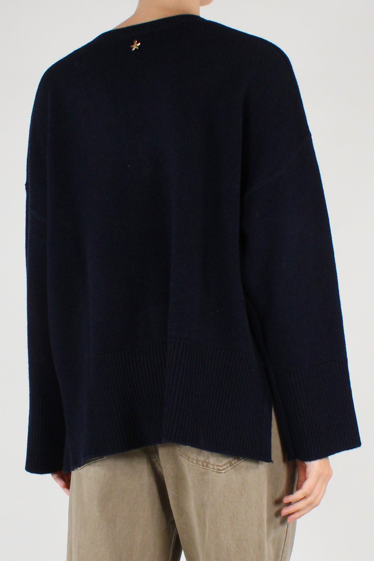 Maglione Scollo a V 100% Lana