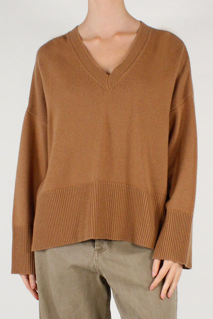 Maglione Scollo a V 100% Lana
