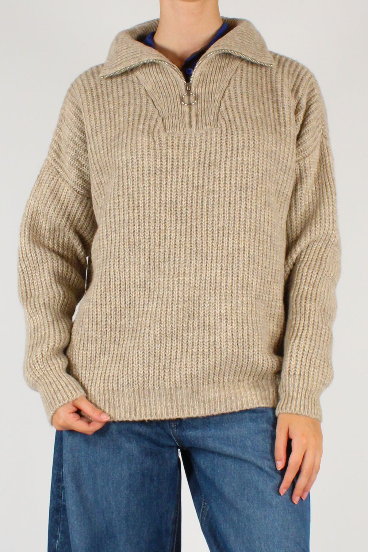 Maglione Collo Alto con Zip