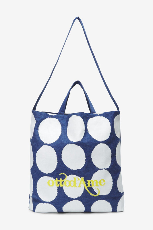 Maxi Shopper in Denim Stampa Pois
