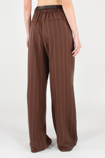 Pantaloni Gessati con Cintura