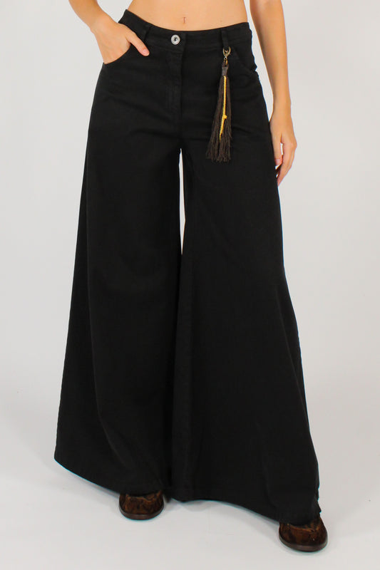 Pantaloni Wide Leg con Portachiavi