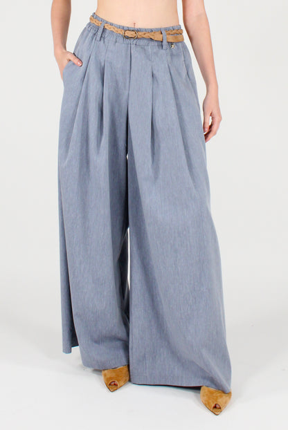 Palazzo trousers with pleats