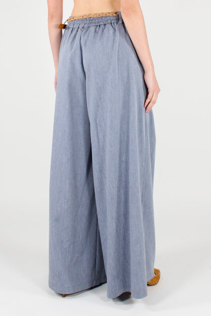 Palazzo trousers with pleats