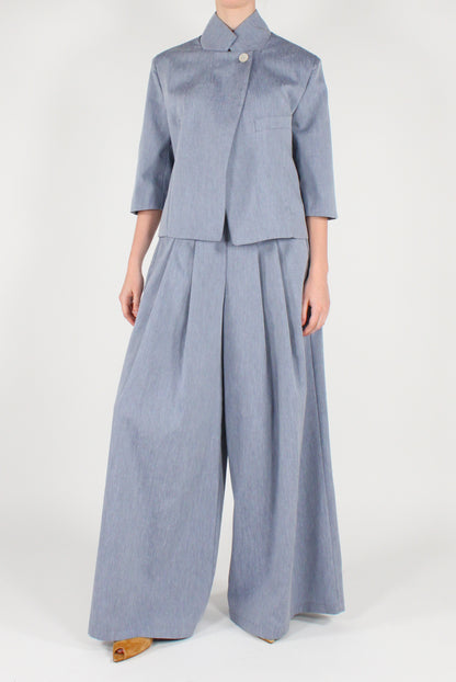 Palazzo trousers with pleats