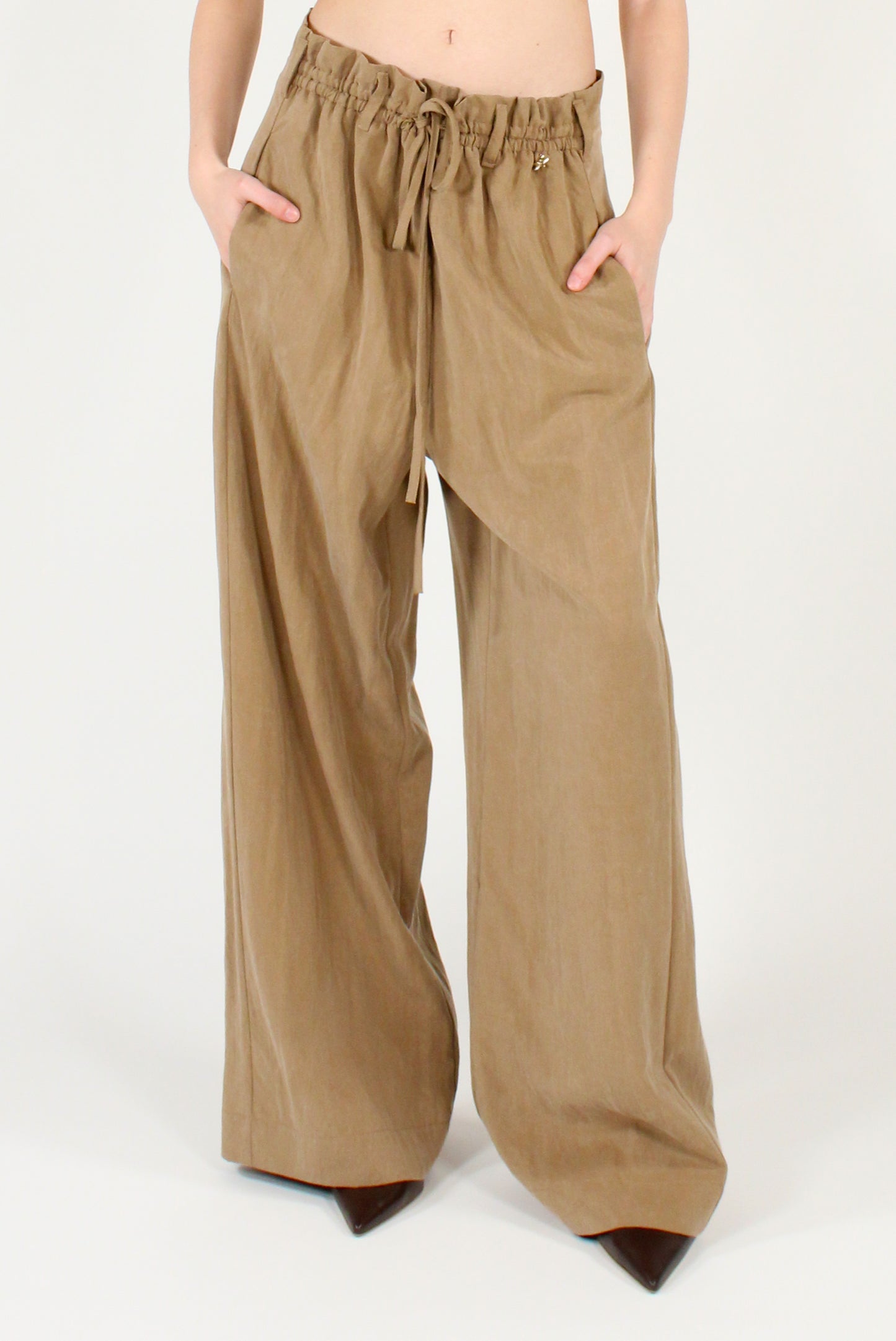 Pantaloni Gamba Ampia Elastico