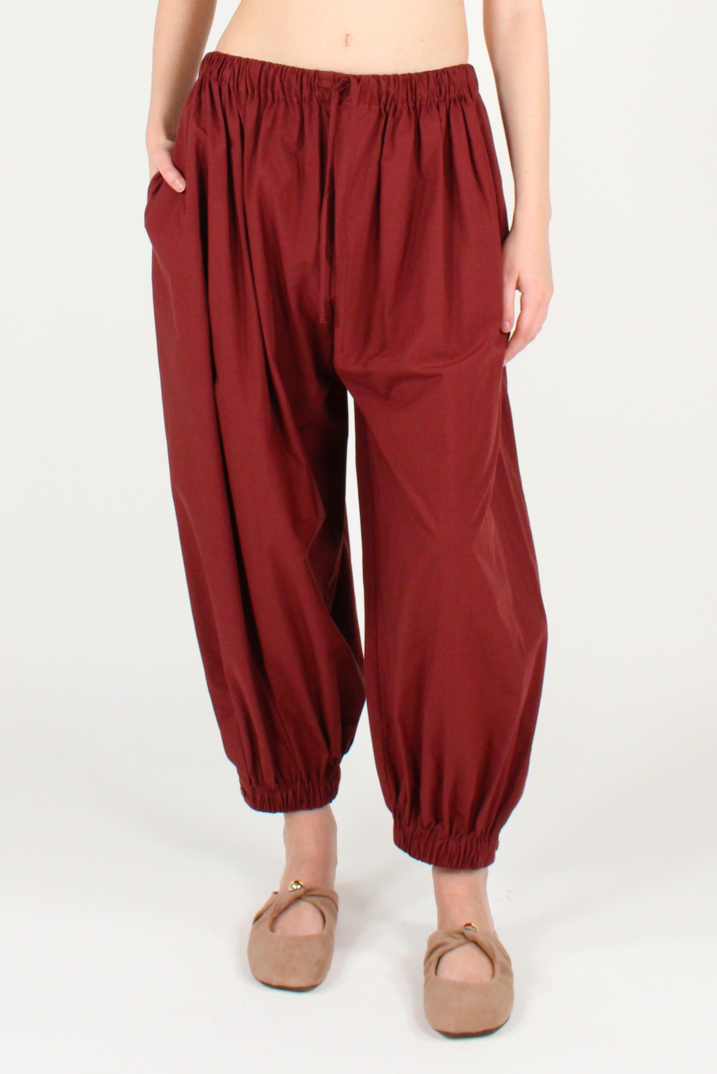 Pantaloni Balloon in Popeline