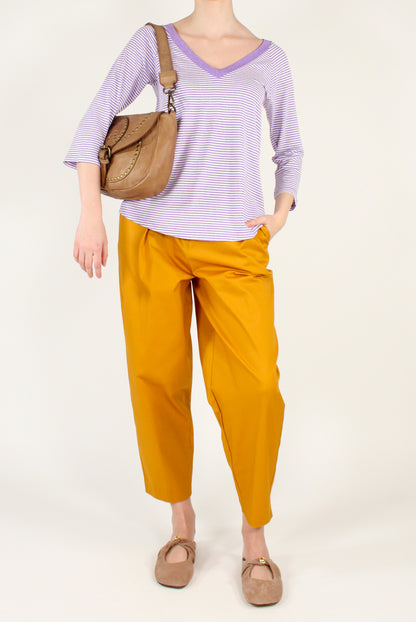 Maglietta a Righe Scollo a V