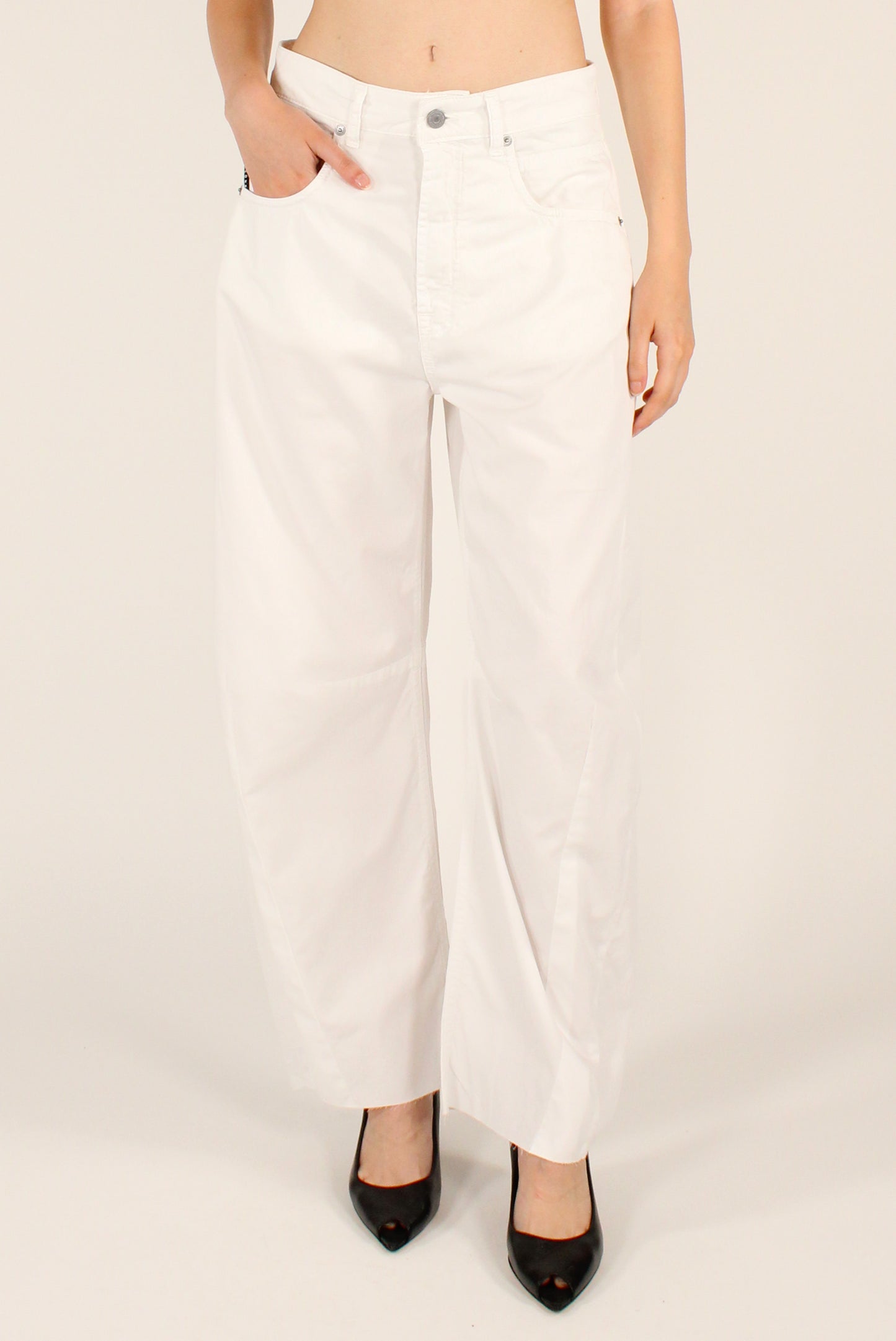 Pantaloni Balloon Barbara Cotone Bianco