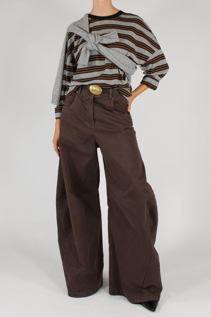 Pantaloni Barrel con Cintura
