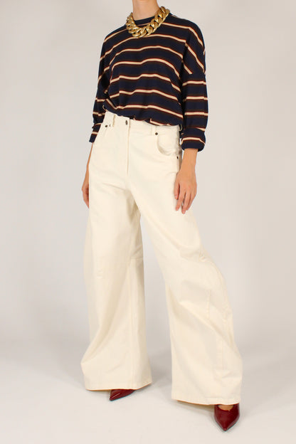 Pantaloni Barrel con Cintura