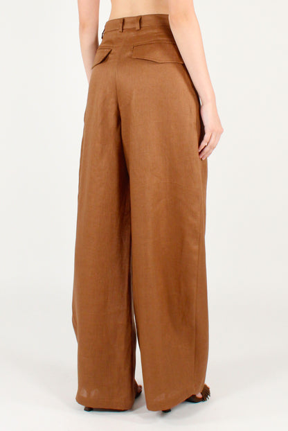 Pantaloni Barrel in Lino
