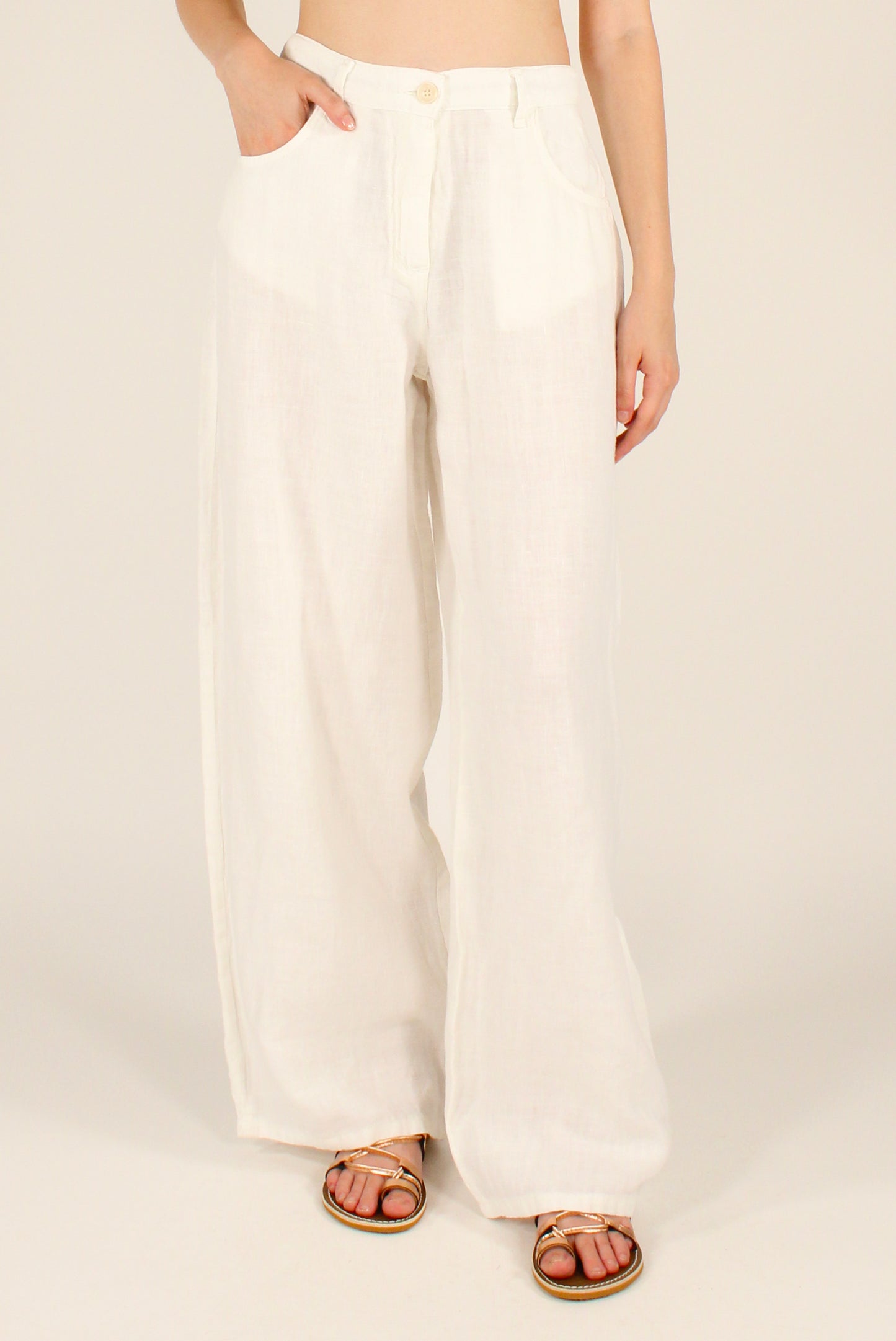 Pantaloni modello "Bella" in Lino