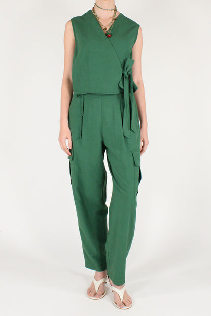 Pantaloni Cargo Misto Viscosa e Lino