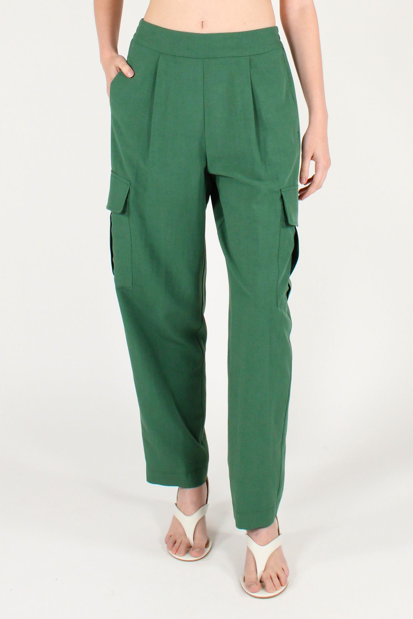 Pantaloni Cargo Misto Viscosa e Lino