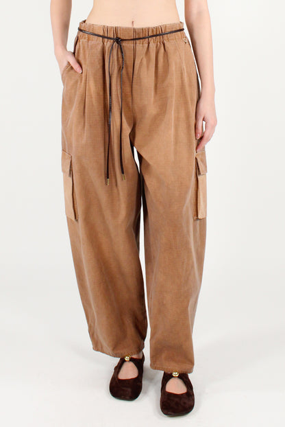 Checkered Cotton Cargo Pants