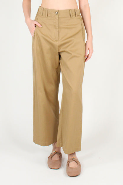 Pantaloni Cropped in Gabardina