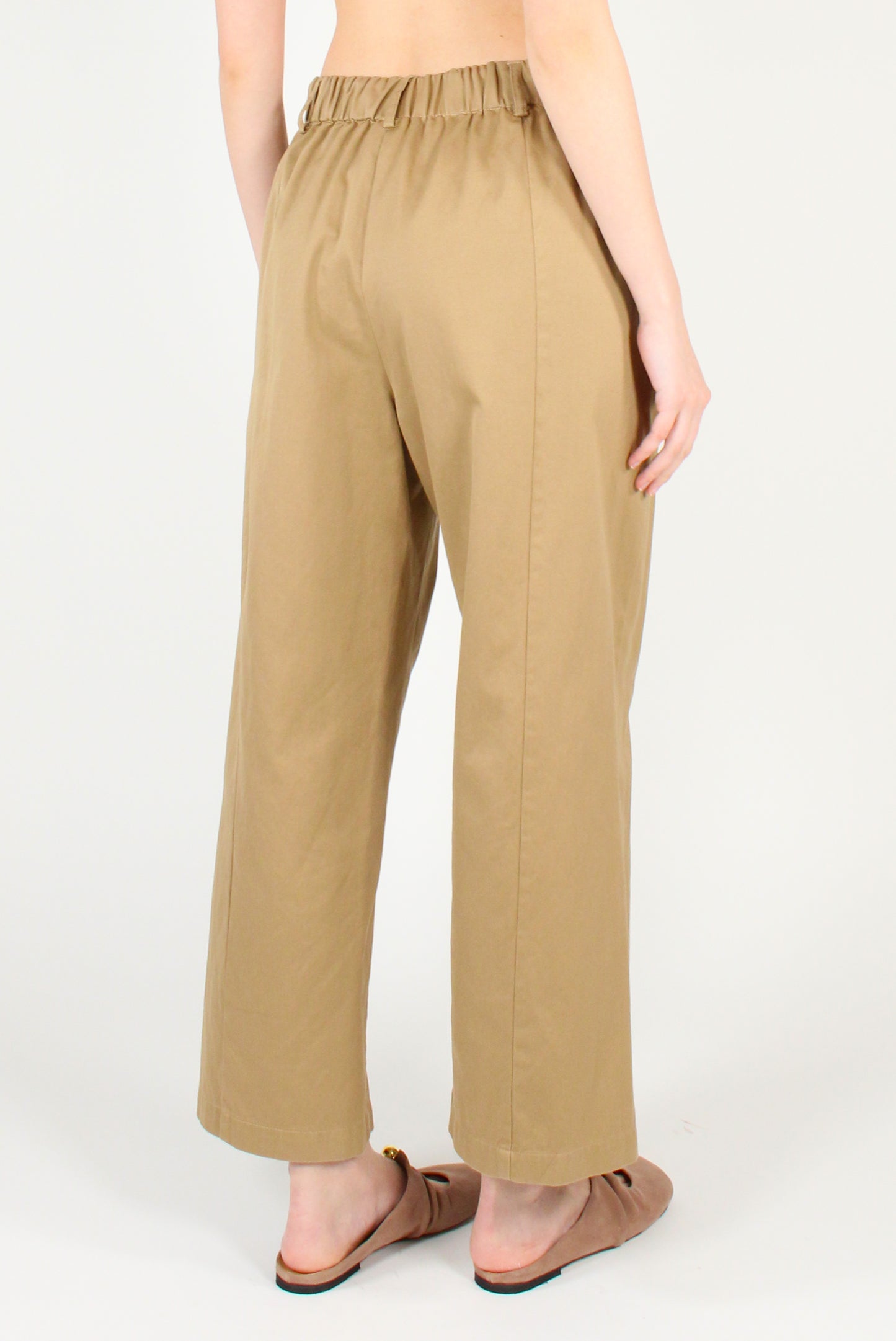 Pantaloni Cropped in Gabardina
