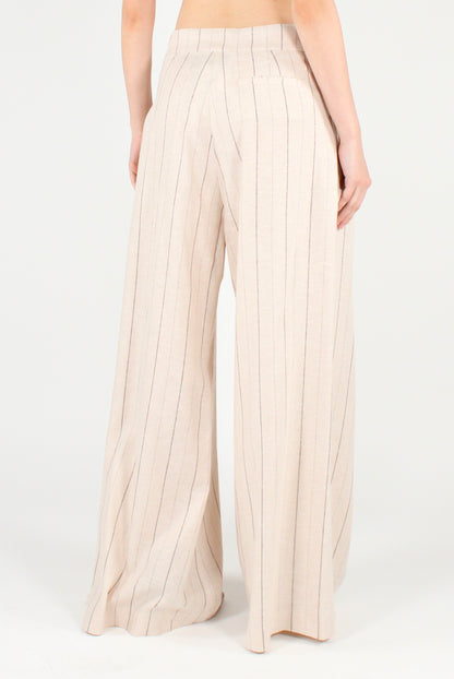 Pantaloni Gessati Drappeggiati