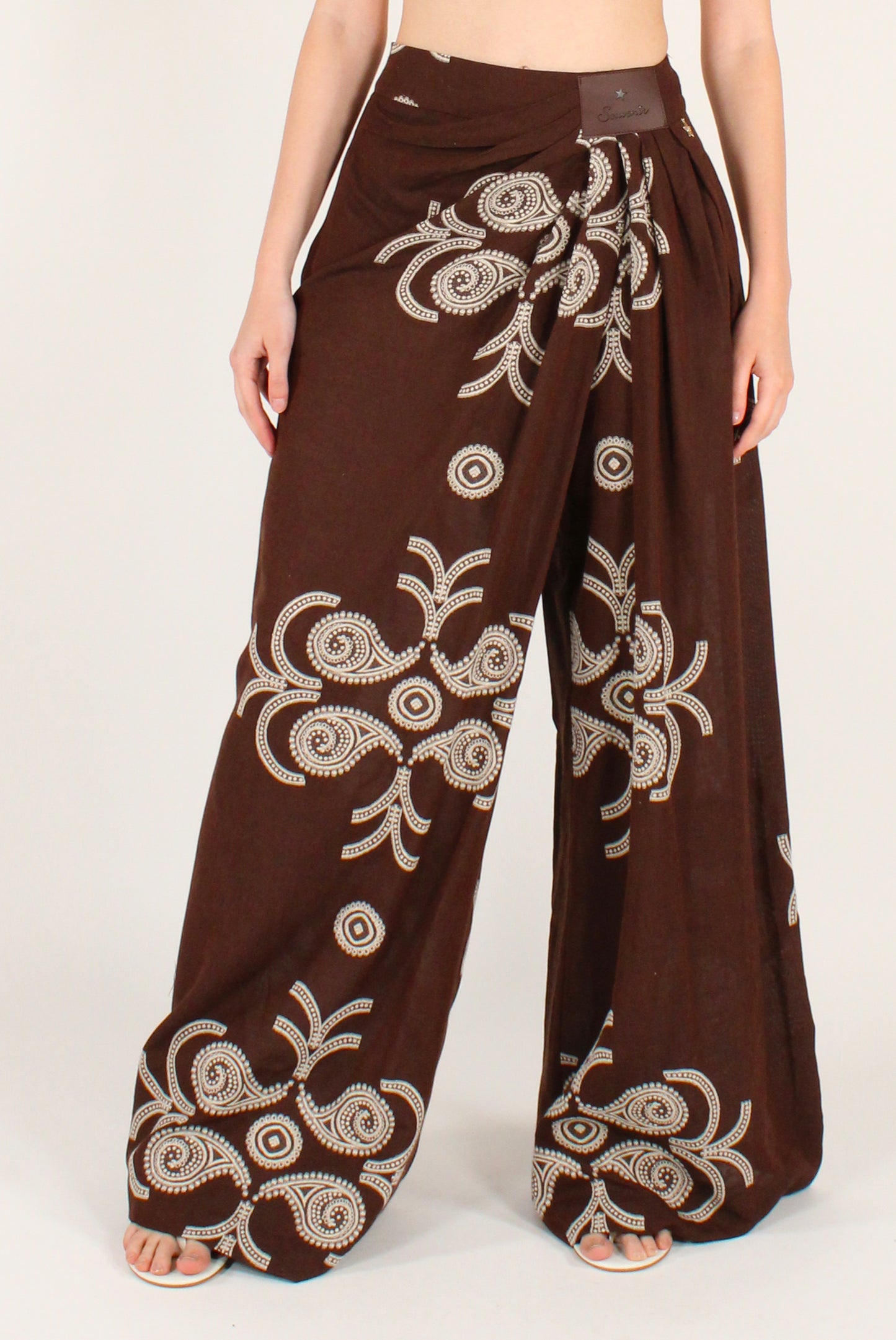 Pantaloni Drappeggiati Ricamati