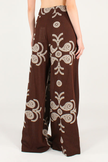 Pantaloni Drappeggiati Ricamati