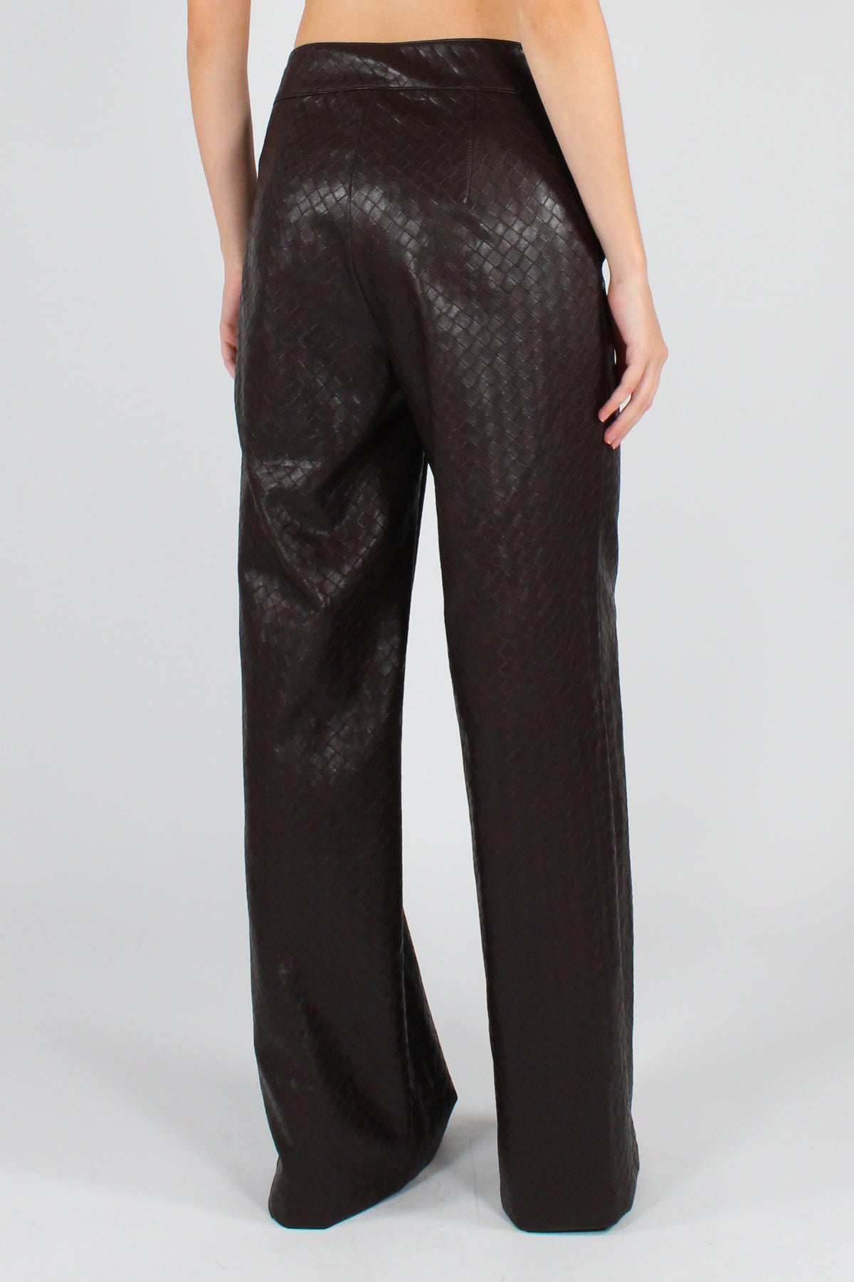 Pantaloni in Ecopelle Stampa Intrecciata