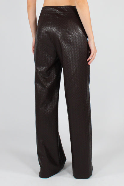 Pantaloni in Ecopelle Stampa Intrecciata