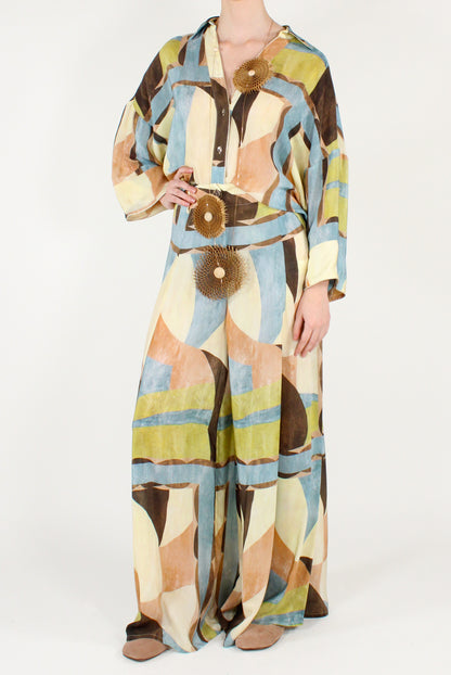 Camicia Fantasia Astratta in Viscosa