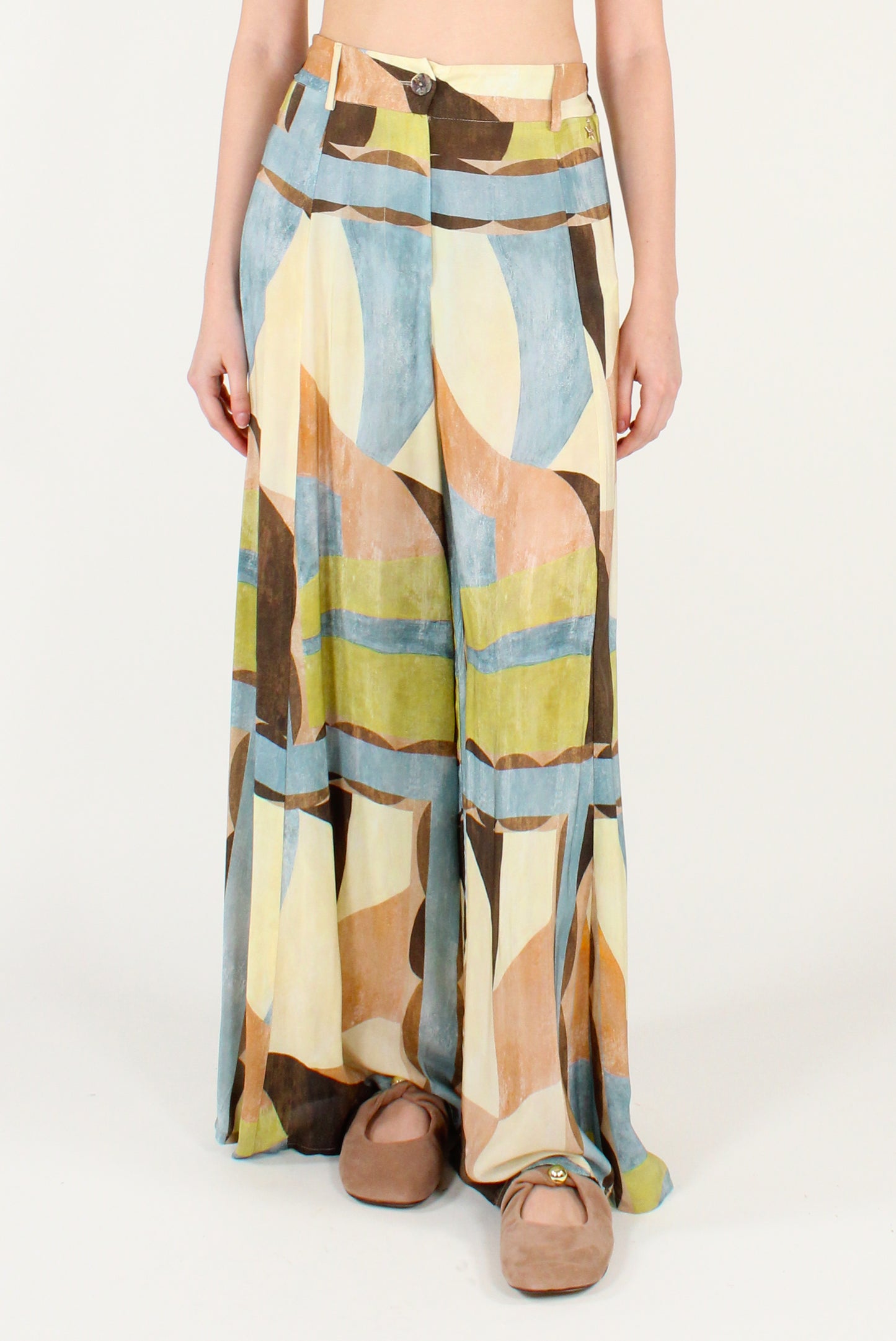 Pantaloni a Palazzo Fantasia Astratta