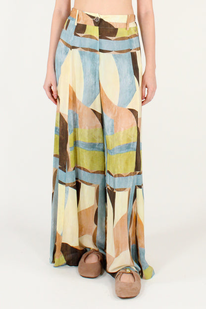 Pantaloni a Palazzo Fantasia Astratta