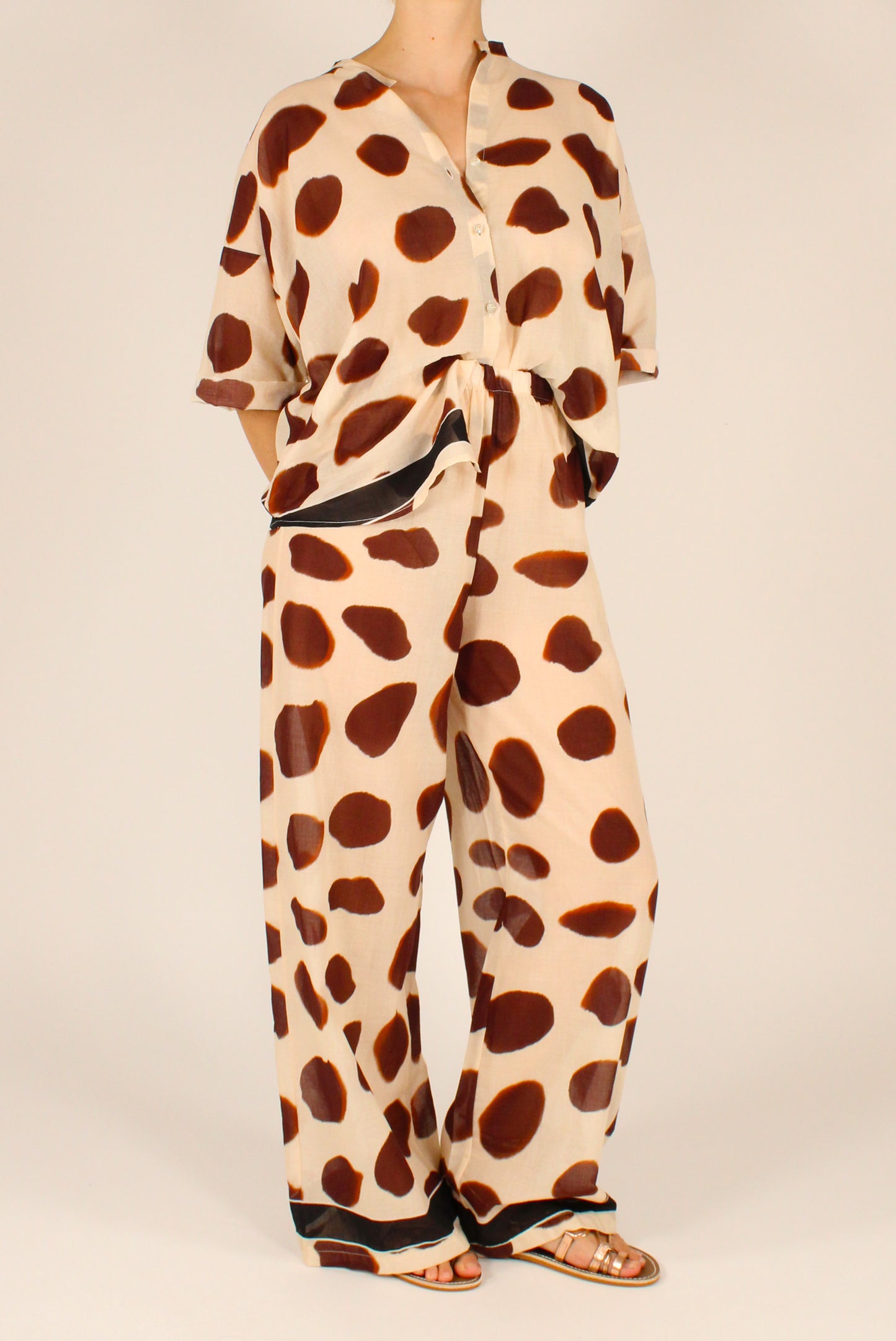 Pantaloni in Mussola Fantasia Maculata