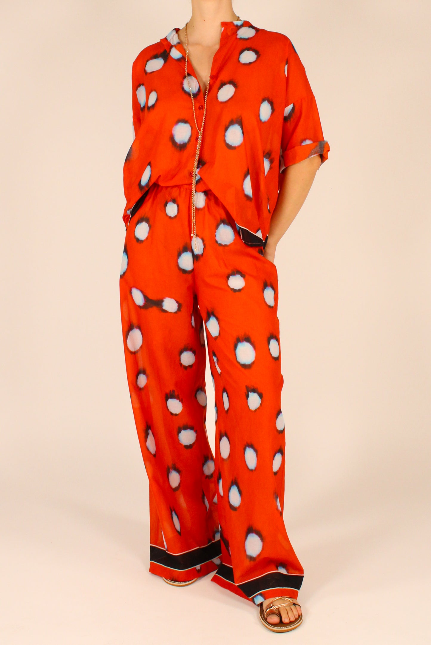 Pantaloni in Mussola Fantasia Maculata