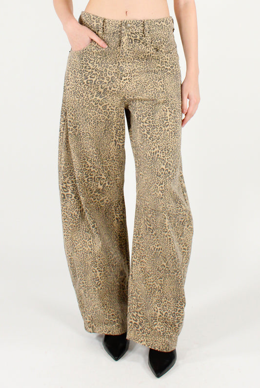 "Gaya" Animalier Denim Pants