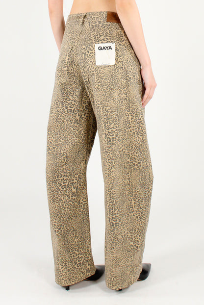 "Gaya" Animalier Denim Pants