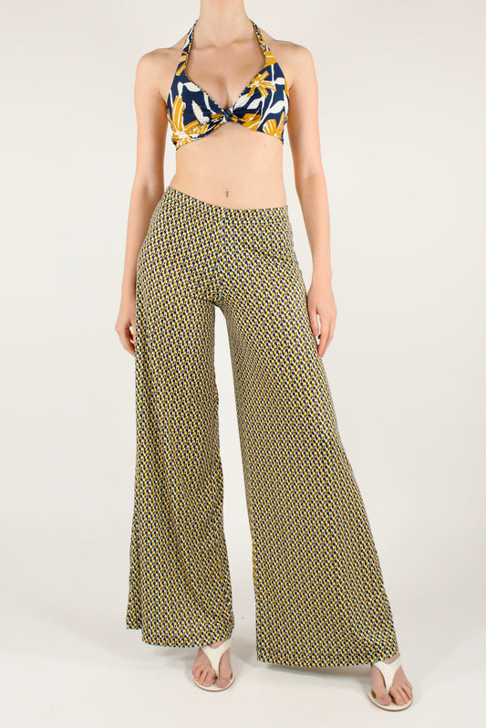 Pantaloni a Palazzo Stampa Fantasia Geometrica