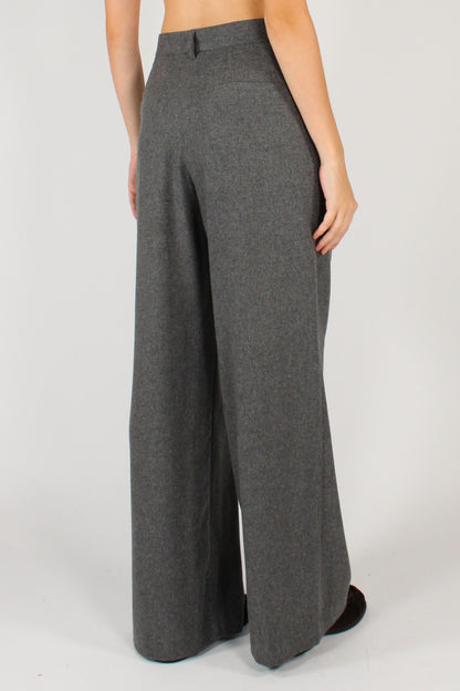 Pantaloni con Pinces Misto Lana
