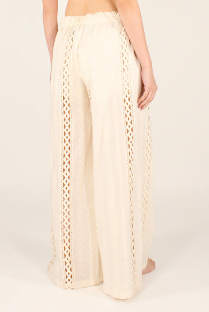 Pantaloni Ricamati Inserti in Sangallo