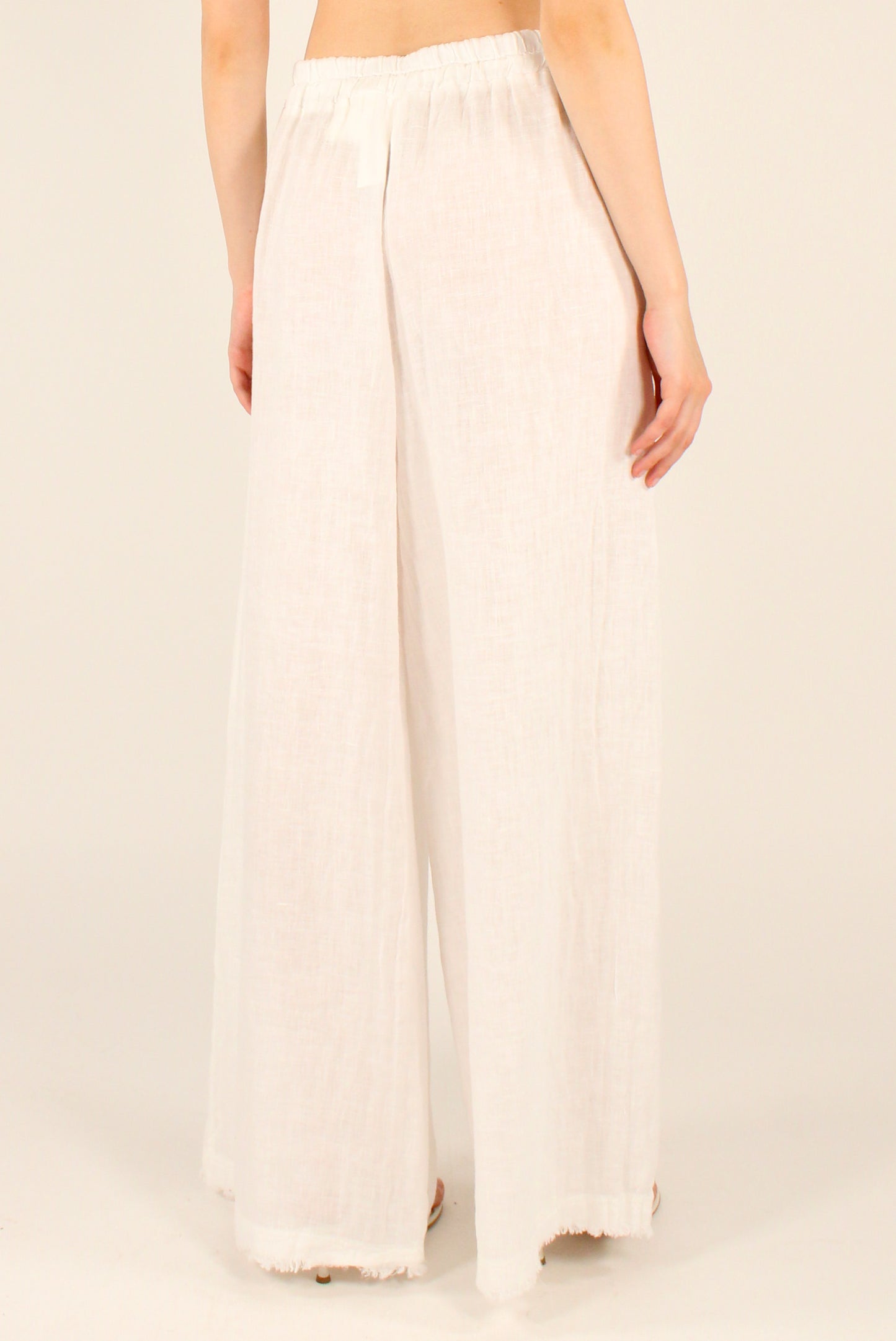 Pantaloni a Palazzo in Lino con Elastico